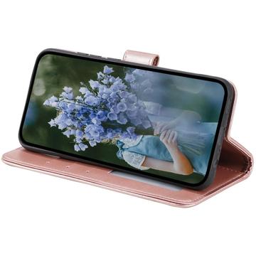 Motorola Moto G85/S50 Neo Mandala Series Etui med Pung - Rødguld
