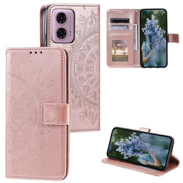 Motorola Moto G85/S50 Neo Mandala Series Etui med Pung - Rødguld