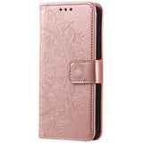 Motorola Moto G85/S50 Neo Mandala Series Etui med Pung - Rødguld