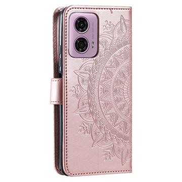 Motorola Moto G85/S50 Neo Mandala Series Etui med Pung - Rødguld
