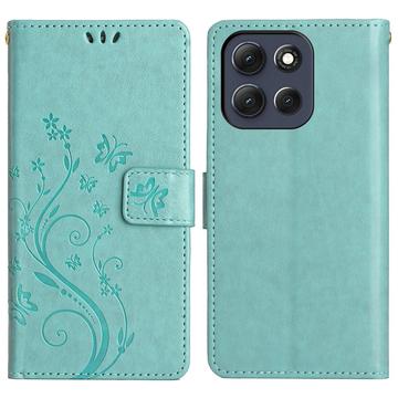Motorola Moto G86 Butterfly Series Flip Cover med Pung - Cyan
