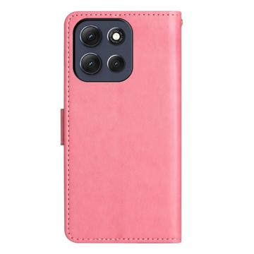 Motorola Moto G86 Butterfly Series Flip Cover med Pung - Pink