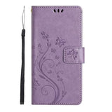 Motorola Moto G86 Butterfly Series Flip Cover med Pung - Lyselilla