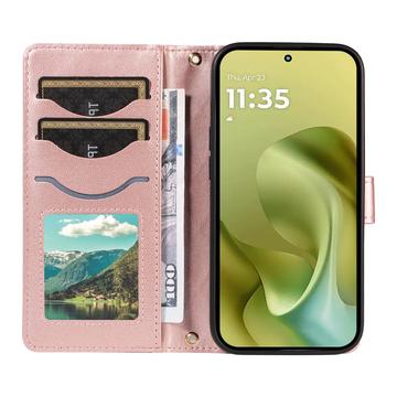 Motorola Moto G86 Luksus Vatteret Pung - Rødguld