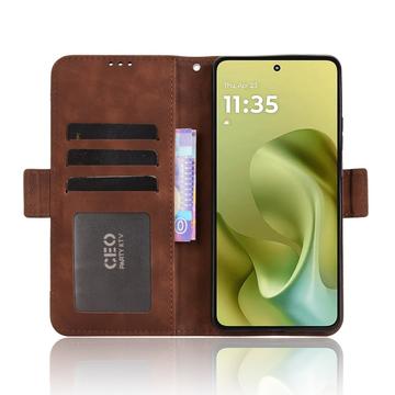Motorola Moto G86 Power Kortholder Pung Etui - Brun