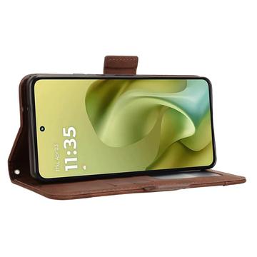 Motorola Moto G86 Power Kortholder Pung Etui - Brun