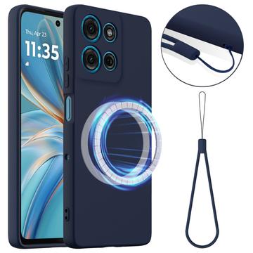 Motorola Moto G86 Power Liquid Silikone Cover - MagSafe Kompatibel - Mørkeblå