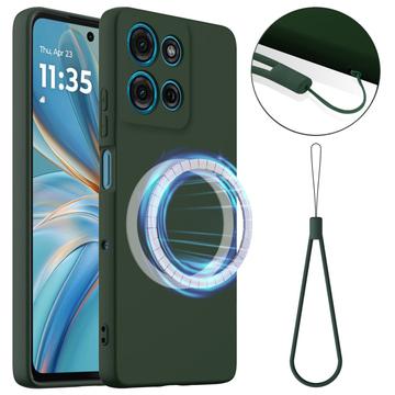Motorola Moto G86 Power Liquid Silikone Cover - MagSafe Kompatibel - Mørkegrøn