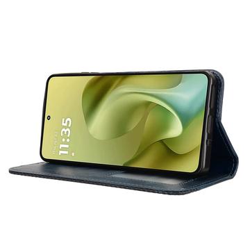 Motorola Moto G86 Power Retro Pung Taske med Magnetisk Lukning - Blå