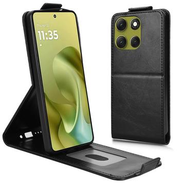 Motorola Moto G86 Power lodret flip-etui med stativ - sort