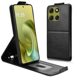Motorola Moto G86 Power lodret flip-etui med stativ - sort