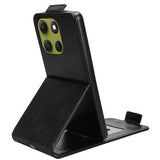 Motorola Moto G86 Power lodret flip-etui med stativ - sort