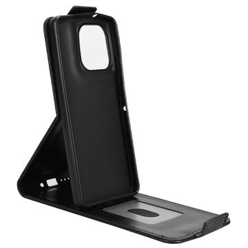 Motorola Moto G86 Power lodret flip-etui med stativ - sort