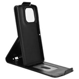 Motorola Moto G86 Power lodret flip-etui med stativ - sort