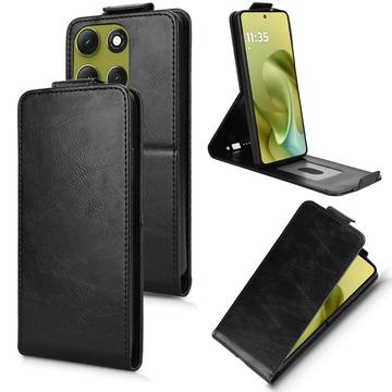 Motorola Moto G86 Power lodret flip-etui med stativ - sort