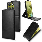 Motorola Moto G86 Power lodret flip-etui med stativ - sort