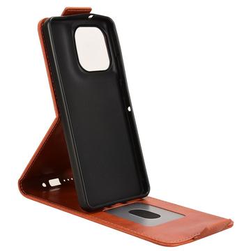 Motorola Moto G86 Power lodret flip-etui med stativ - Brun