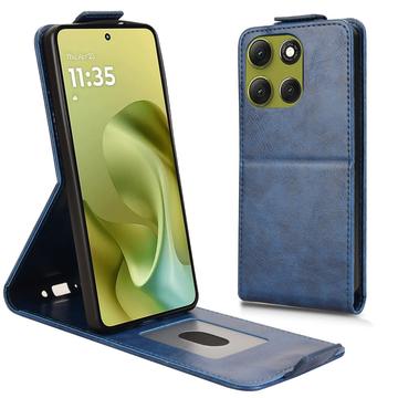 Motorola Moto G86 Power lodret flip-etui med stativ - mørkeblå