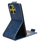 Motorola Moto G86 Power lodret flip-etui med stativ - mørkeblå