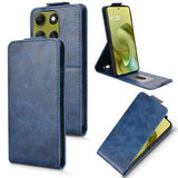 Motorola Moto G86 Power lodret flip-etui med stativ - mørkeblå