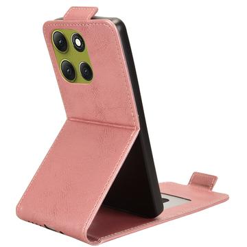 Motorola Moto G86 Power lodret flip-etui med stativ - rosaguld