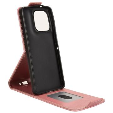 Motorola Moto G86 Power lodret flip-etui med stativ - rosaguld