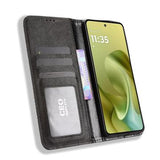 Motorola Moto G86 Retro Pung Taske med Magnetisk Lukning - Sort