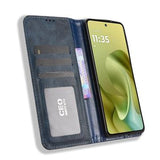 Motorola Moto G86 Retro Pung Taske med Magnetisk Lukning - Blå