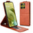 Motorola Moto G86 lodret flip-etui med stativ - Brun