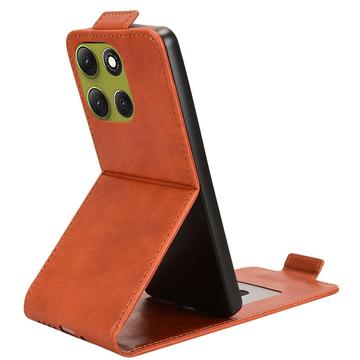 Motorola Moto G86 lodret flip-etui med stativ - Brun