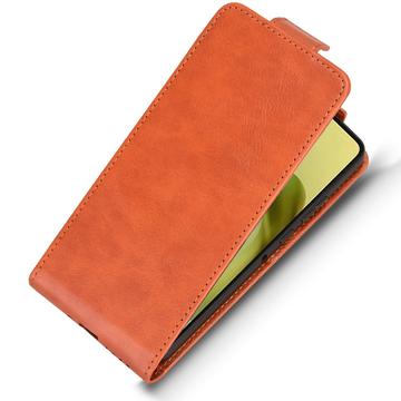 Motorola Moto G86 lodret flip-etui med stativ - Brun