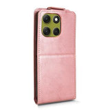 Motorola Moto G86 lodret flip-etui med stativ - rosaguld