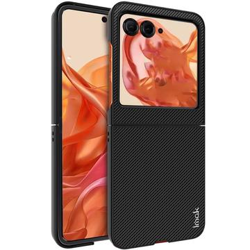 Motorola Razr 50/60/70 Imak Ruiyi Hybrid Cover - Karbonfiber - Sort