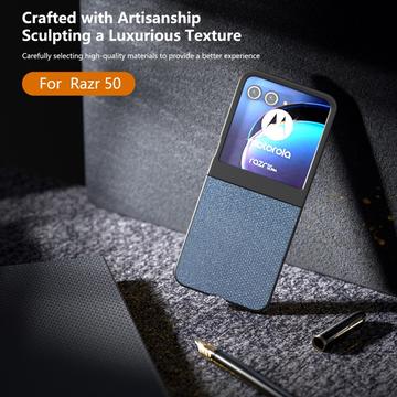 Motorola Razr 50/60/70 Rhinestone Tekstur Hybrid Cover - Blå