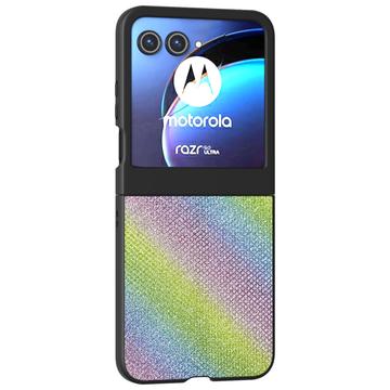 Motorola Razr 50/60/70 Rhinestone Tekstur Hybrid Cover - Farverig