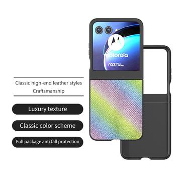 Motorola Razr 50/60/70 Rhinestone Tekstur Hybrid Cover - Farverig