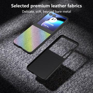 Motorola Razr 50/60/70 Rhinestone Tekstur Hybrid Cover - Farverig
