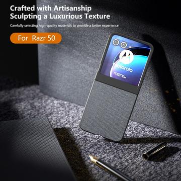 Motorola Razr 50/60/70 Rhinestone Tekstur Hybrid Cover - Grå