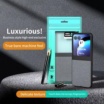 Motorola Razr 50/60/70 Rhinestone Tekstur Hybrid Cover - Grå