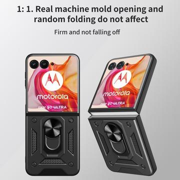 Motorola Razr 50 Ultra Hybrid Cover med Ring Holder - Rød