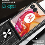 Motorola Razr 50 Ultra Hybrid Cover med Ring Holder - Rød