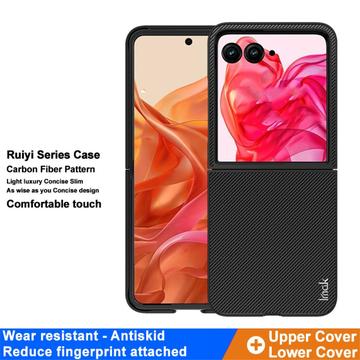 Motorola Razr 50 Ultra/Razr 70+ Imak Ruiyi Hybrid Cover - Karbonfiber - Sort