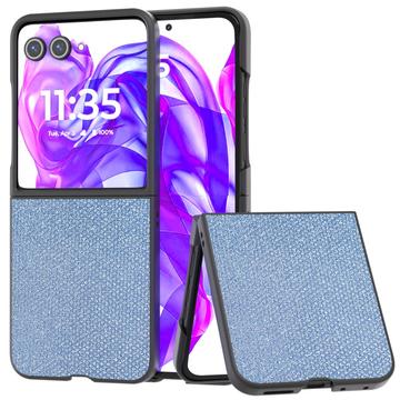 Motorola Razr 50 Ultra Rhinestone Tekstur Hybrid Cover - Blå