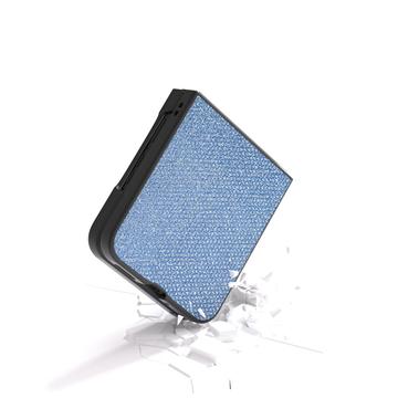 Motorola Razr 50 Ultra Rhinestone Tekstur Hybrid Cover - Blå