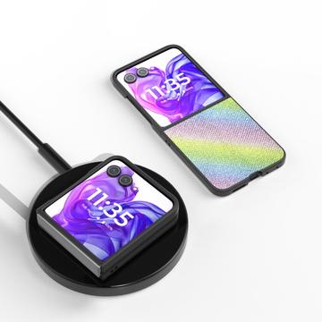 Motorola Razr 50 Ultra Rhinestone Tekstur Hybrid Cover - Farverig
