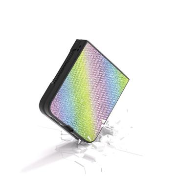 Motorola Razr 50 Ultra Rhinestone Tekstur Hybrid Cover - Farverig