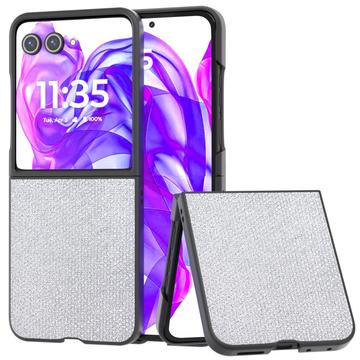 Motorola Razr 50 Ultra Rhinestone Tekstur Hybrid Cover - Sølv