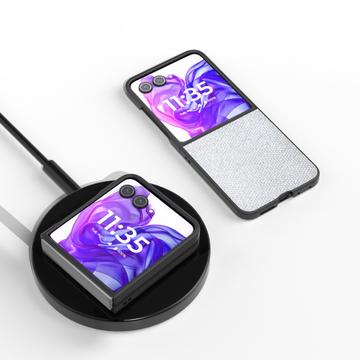 Motorola Razr 50 Ultra Rhinestone Tekstur Hybrid Cover - Sølv