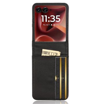 Motorola Razr 60 Ultra/70 Ultra FlexCard kulfiberetui med kortholdere - sort