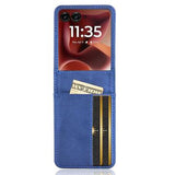 Motorola Razr 60 Ultra/70 Ultra FlexCard-kulfiberetui med kortholdere - blå